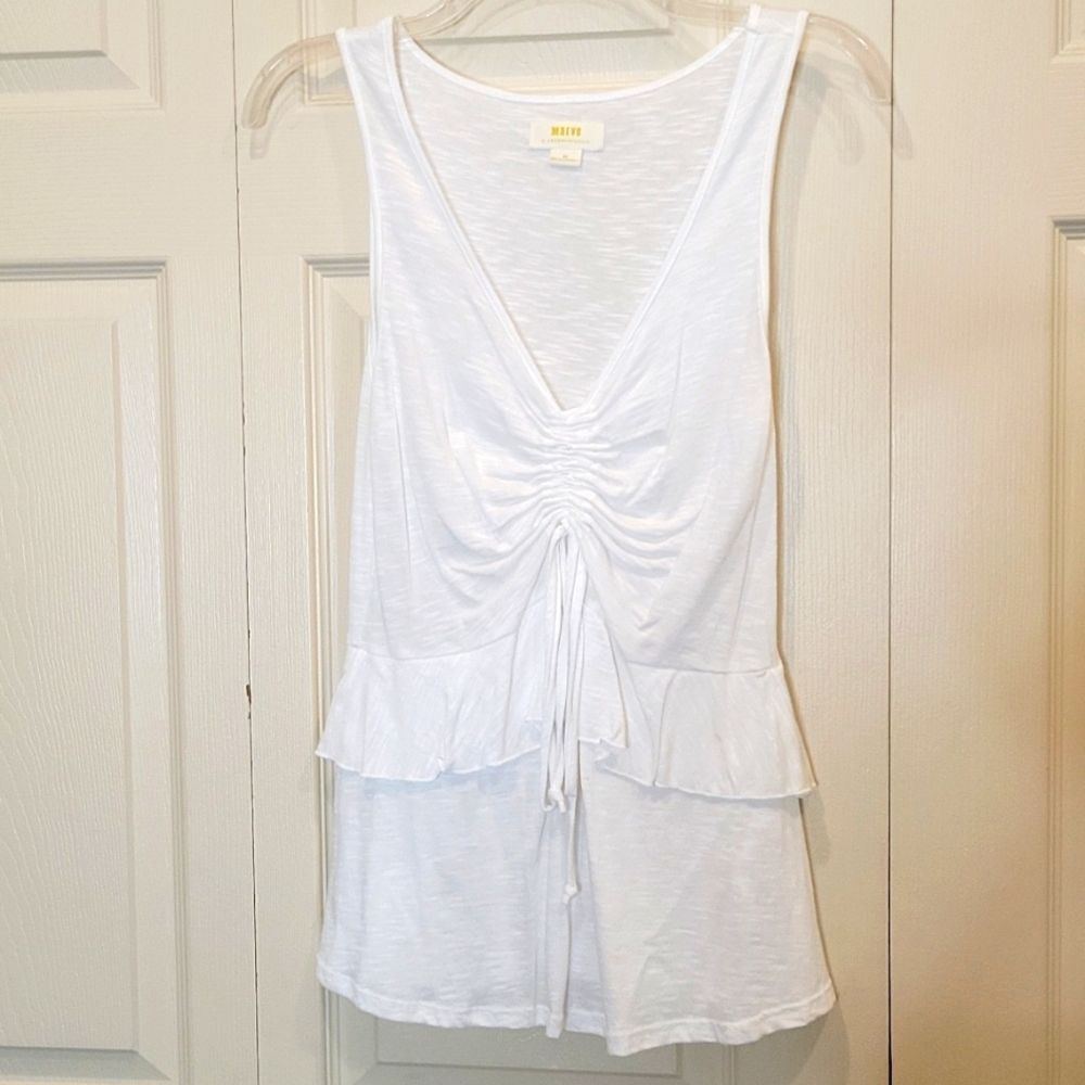Anthropologie Maeve White Sleeveless Top Size XS